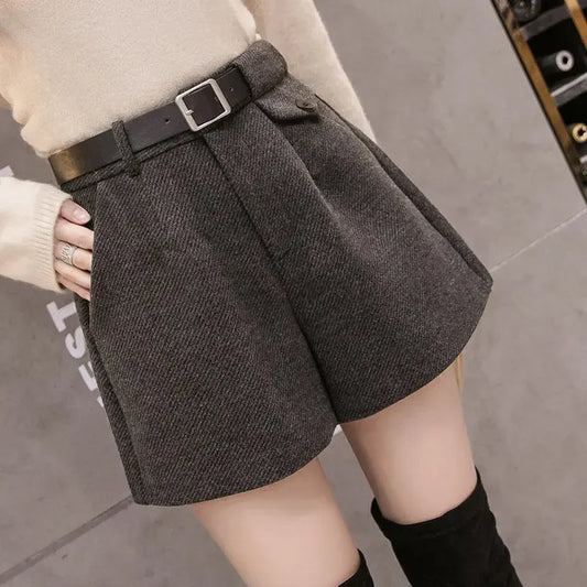 Woolen Loose High-Waisted Thick Boots Pants