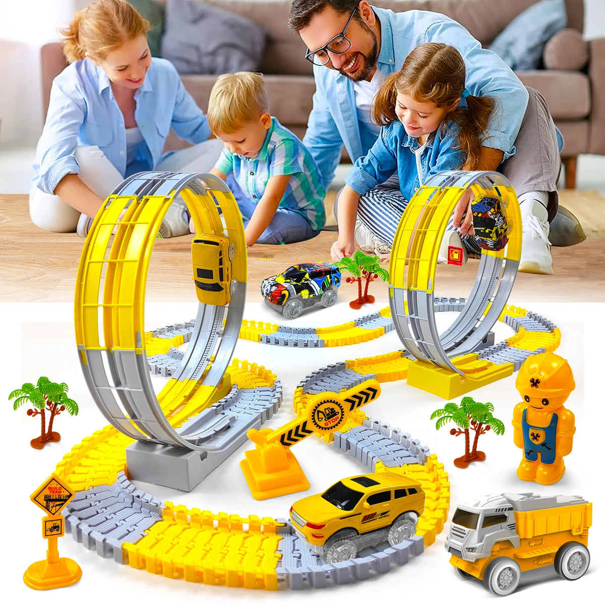 Magical Climbing Race Track Car Toy Vehicle LED Light Electronics Car