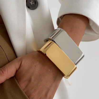 Geometric Cuff Chunky Wide Open Bracelet