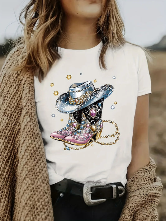Short-sleeved Western Cowboy Series T-shirt