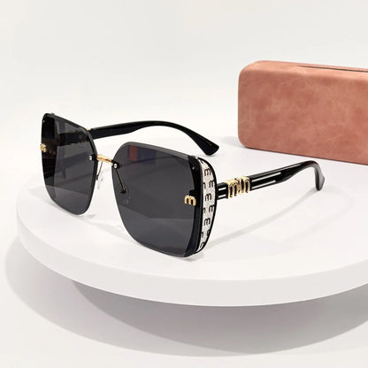 Oversized M Letter Light Luxury Square Sun Glasses