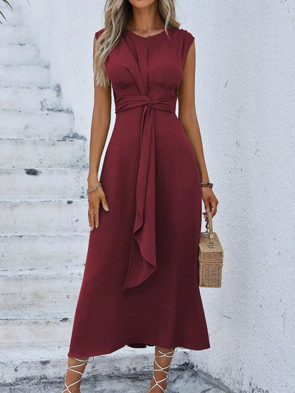Sleeveless Front Thin Straps Midi Dress