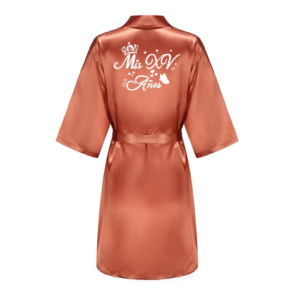 Quinceanera Robes Princess Sweet Girl Royal blue Bathrobe