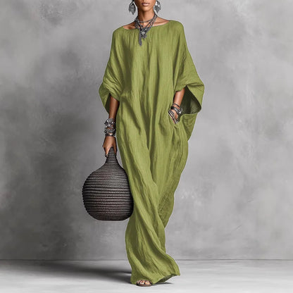 Casual Big Hem Maxi Long Sleeve Loose Dress