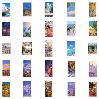 10/30/55pcs Cute INS Style Art Street View Stickers