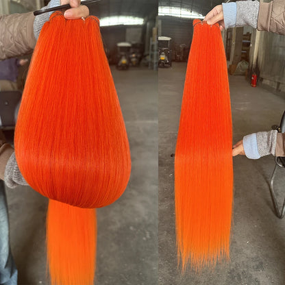 Bone Straight Hair Extensions Brown Color