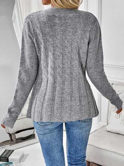 Simple solid color long sleeved sweater