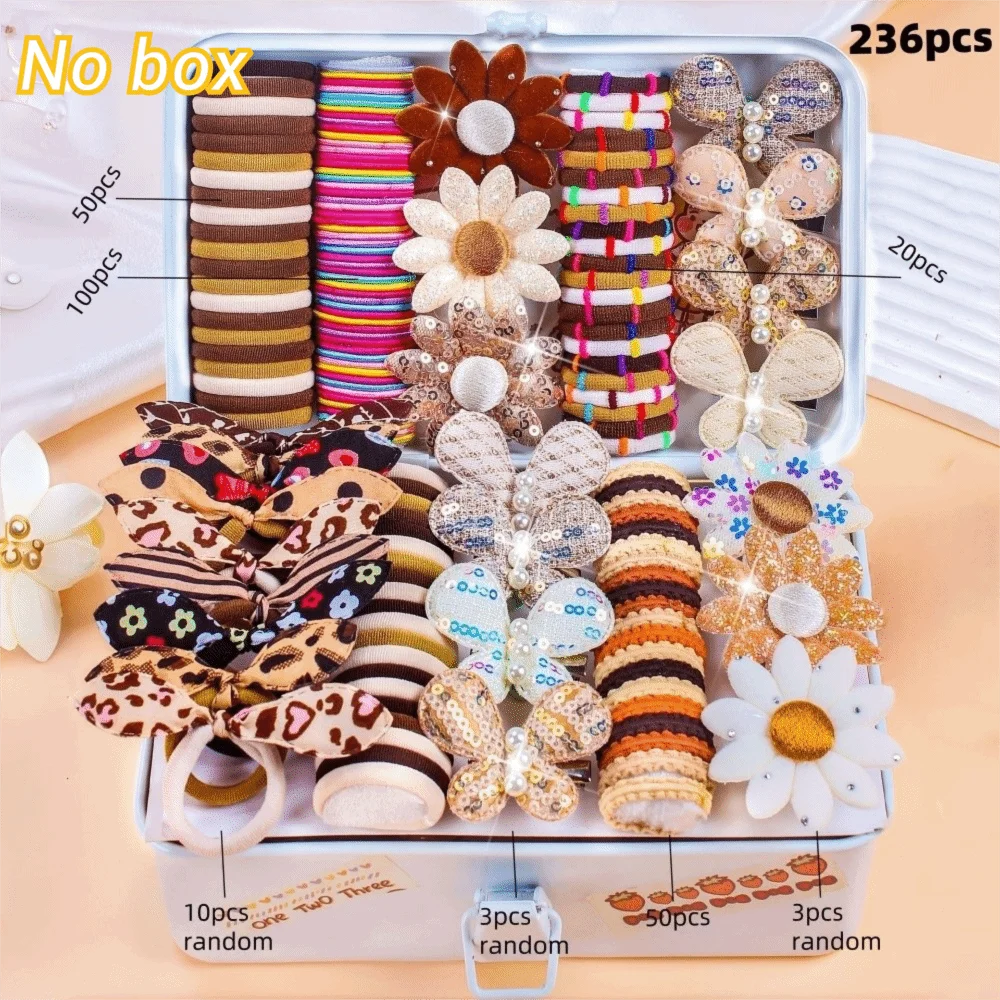 Bow High Elastic Hair Accessories Set No Hurt Hair Colorful Girls Hair Bands