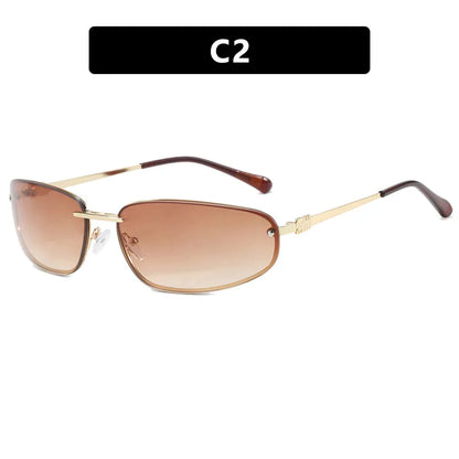 Oval Frameless High Quality Luxury Y2k Rimless Glasses
