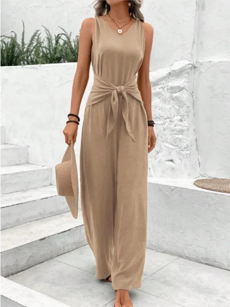 Casual Sleeveless Wide Leg Pants Jumpsuits