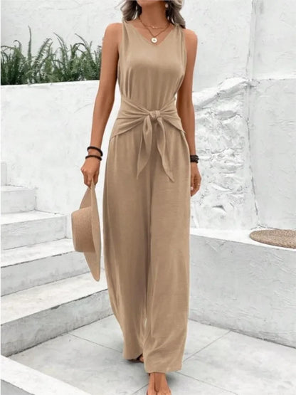 Casual Sleeveless Wide Leg Pants Jumpsuits