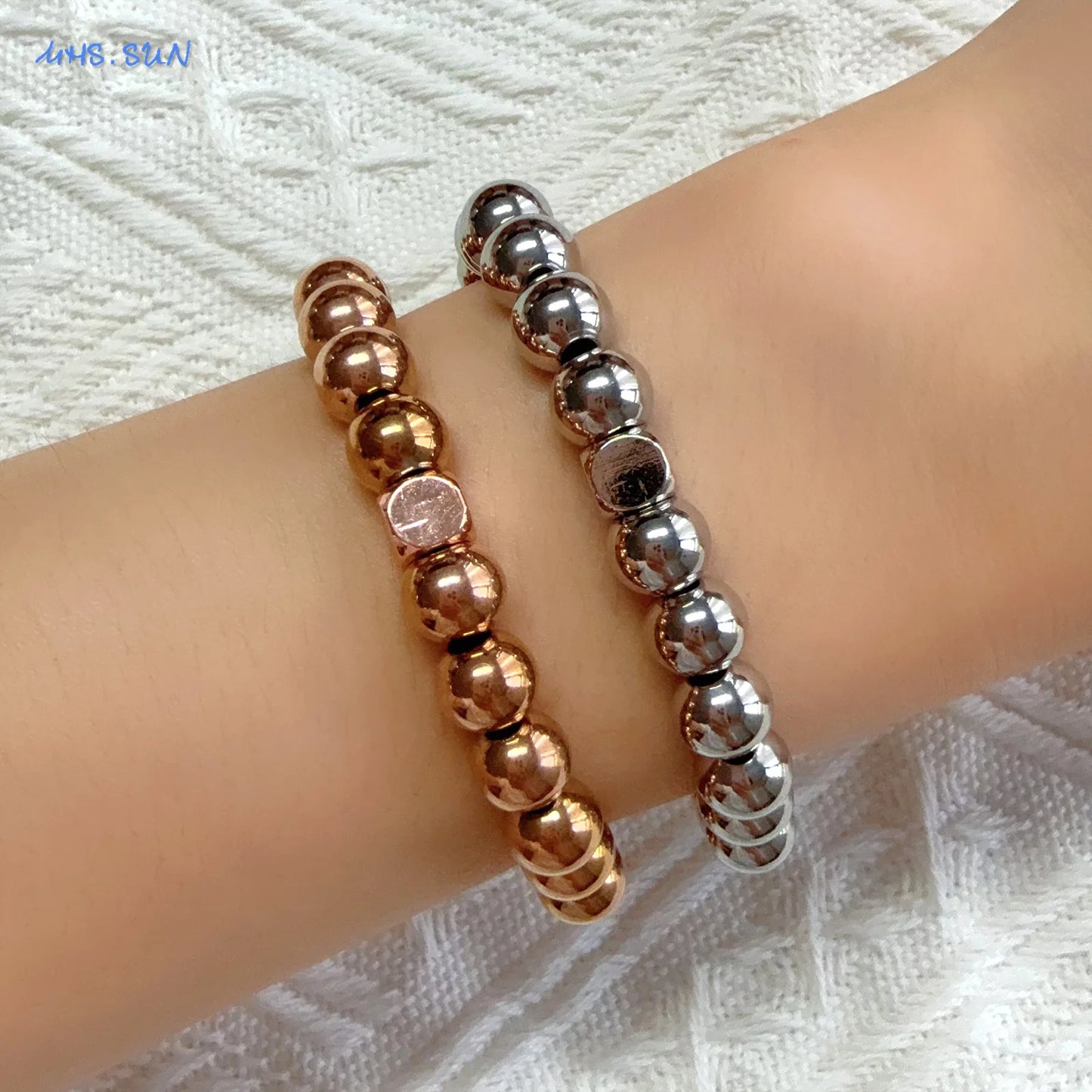 DANA Gold Plated Beads Elastic Bracelet