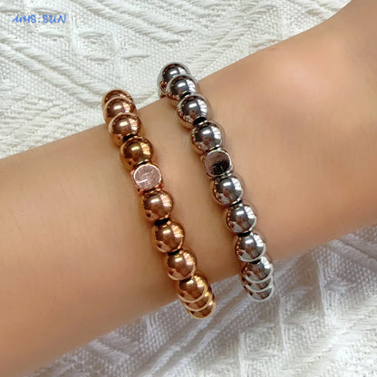 DANA Gold Plated Beads Elastic Bracelet