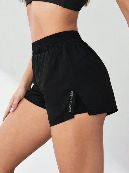 Faux Two-Piece Anti-Exposure Yoga Shorts