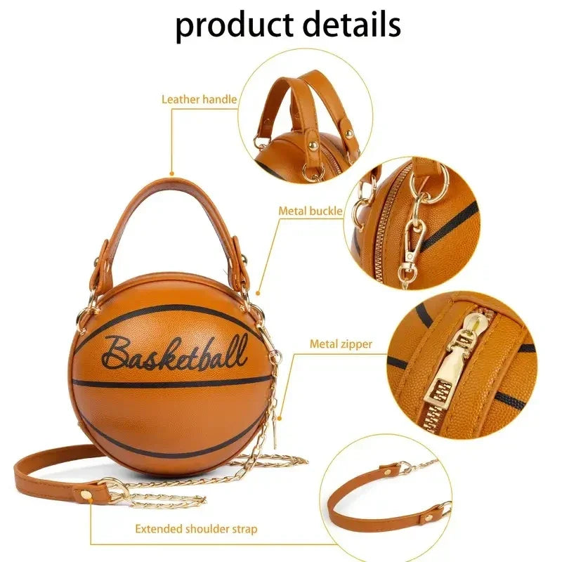 Leather Chain Basketball Bag