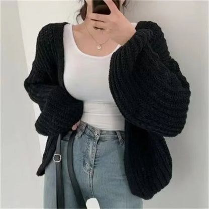 Chic Korean Short Cardigans Minimalist Sweater