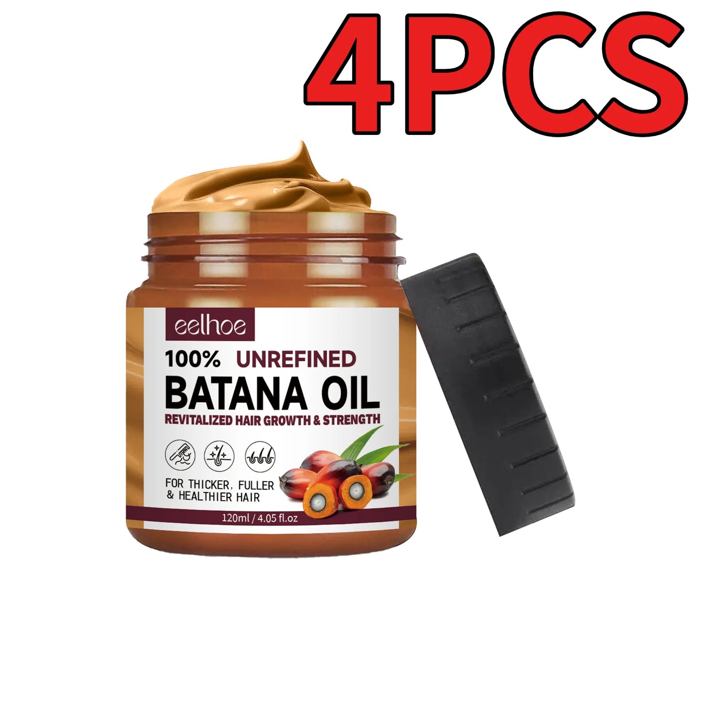 قناع شعر عضوي نقي 100% بزيت الباتانا وزيت نمو الشعر