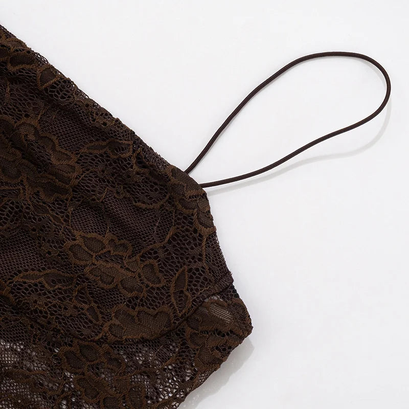 Vestido largo sexy de encaje con un solo hombro