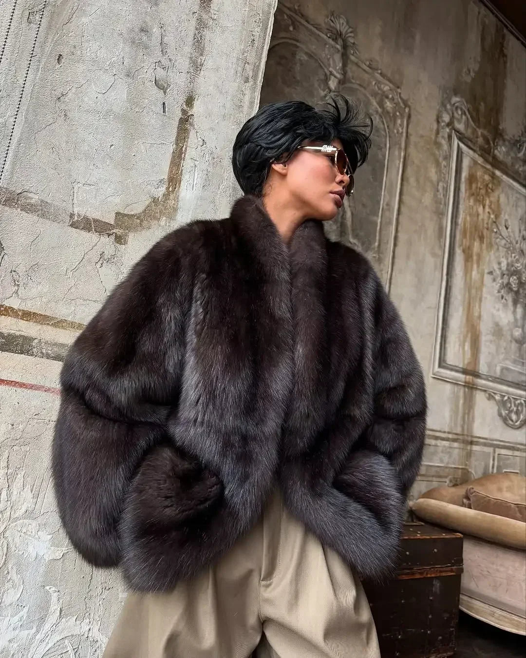 Thick Faux Fur Coat