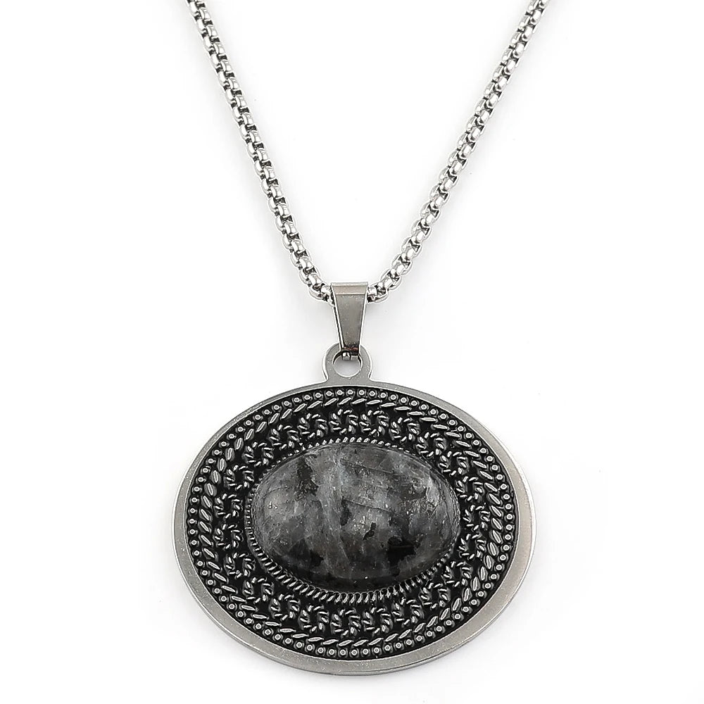 Stainless Steel Bohemia Natural Stone Vintage Necklaces