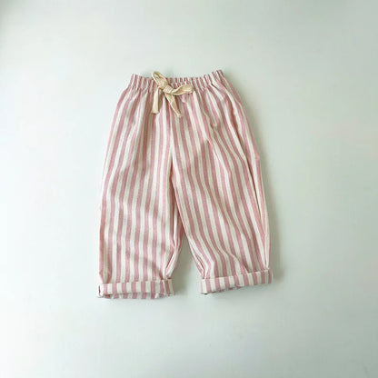 Linen Cotton Stripe Summer Pants