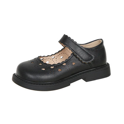 Leather Mary Janes Heart Shoes