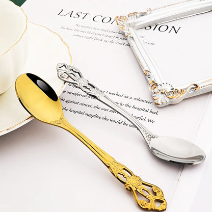 Stainless Steel Cutlery Knife Tea Fork Ice Cream Spoon Tableware Set