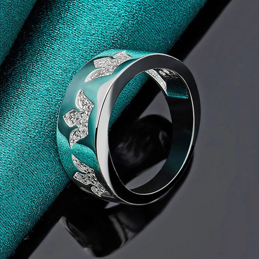 925 Sterling Silver Crown Zircon 7-10 Ring