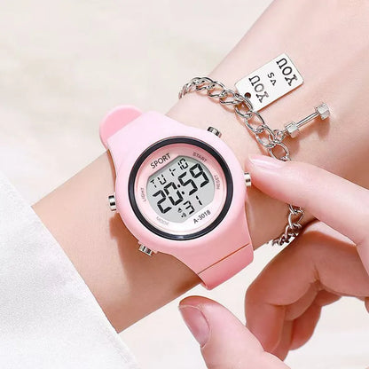 Cat-Ear Kids Watch with Bracelet Waterproof Digital Watch LED Wristwatch