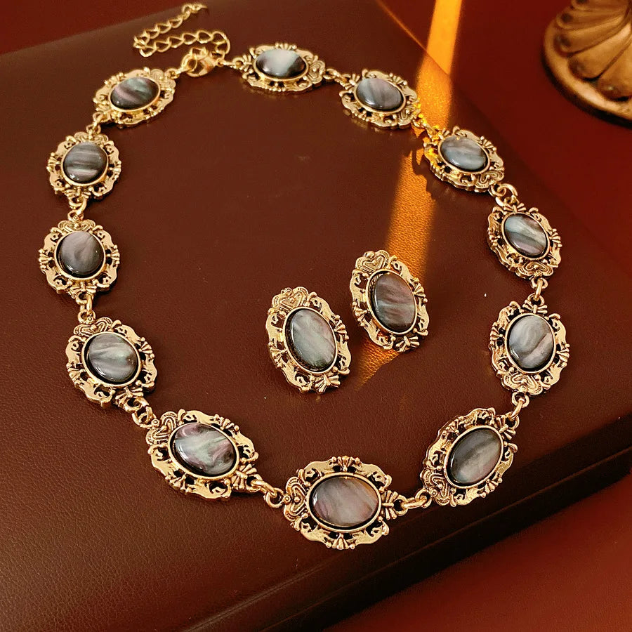 Purple Rhinestone Necklace Jewelry Sets