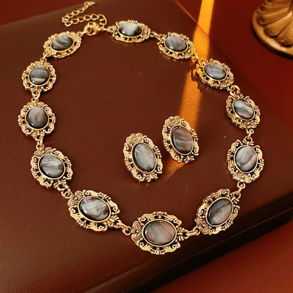Purple Rhinestone Necklace Jewelry Sets