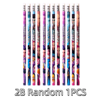 12Pcs/Box HB 2B Colored Pencils Smooth Writing Cute Anime Stationery