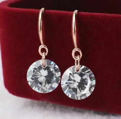 Hollow Out Leaves Crystal Ear Stud Earring