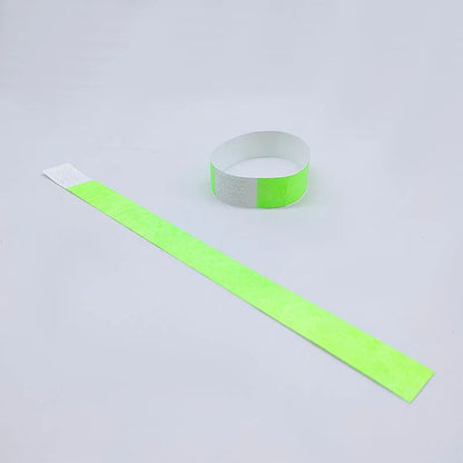 100pcs Colorful Neon Paper Wristbands Mixed Multicolor Waterproof