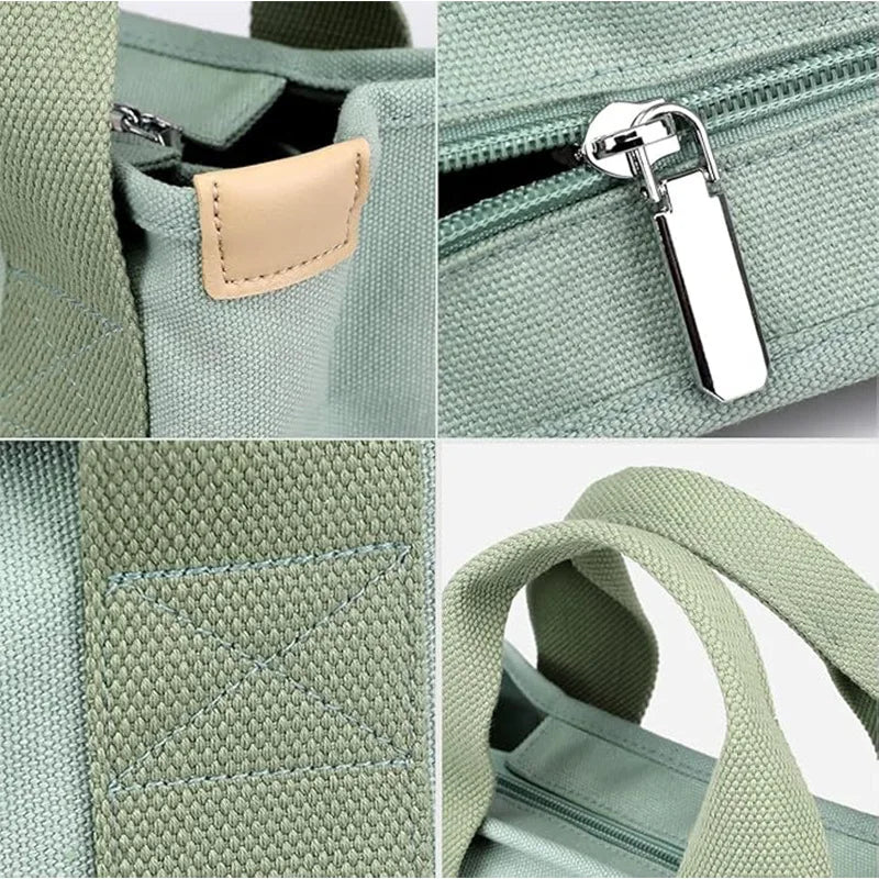 Casual Canvas Crossbody Adjustable Strap Tote Multiple Bag
