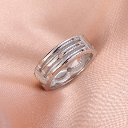 Atlantis Stainless Steel Wide Minimalist Rings