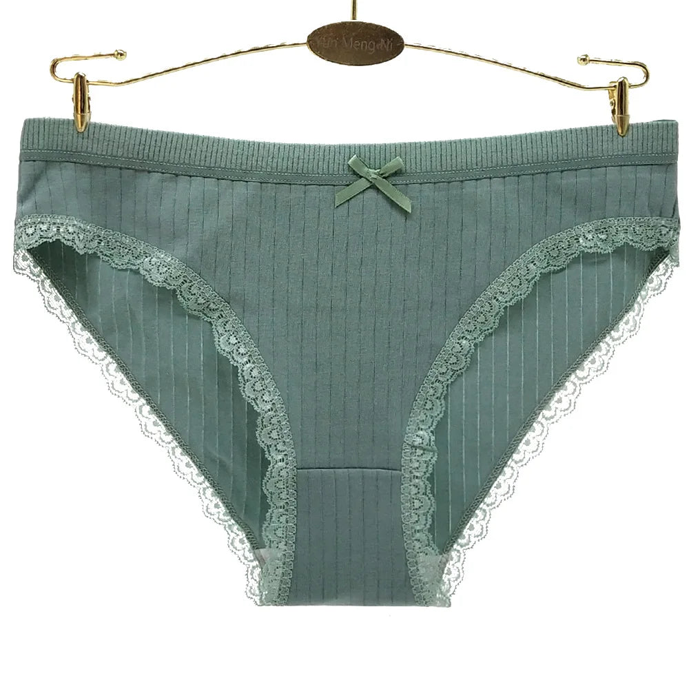 Underwear Hipster Cotton Briefs Low Waist Solid Sexy Lingerie 6 Pcs/set