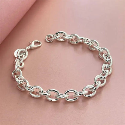 DANA 925 Sterling Silver Chain Charm Bracelet