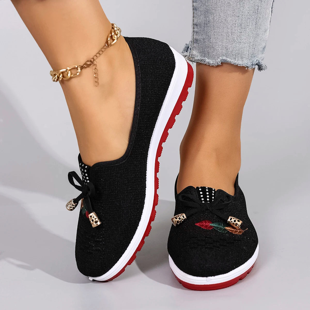Mesh flat casual sneakers shoes