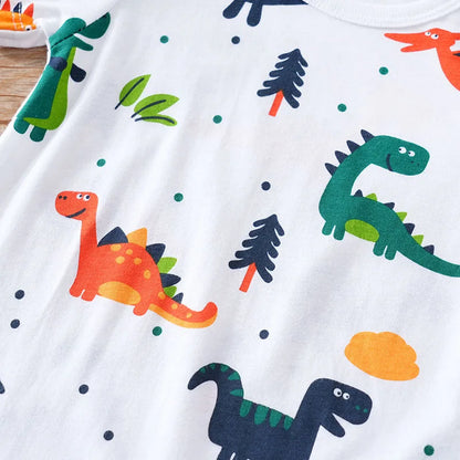 Newborn Cute Cartoon Dinosaur Full Cotton Baby Jumpsuit