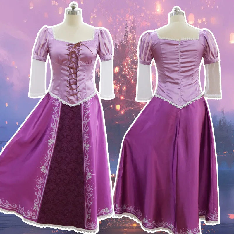 Tangled Rapunzel Long Hair Princess Cosplay Costume