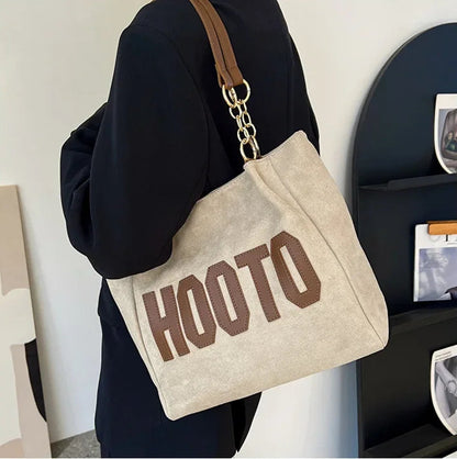 Letters Tote Canvas Campus Handbag Bolsa