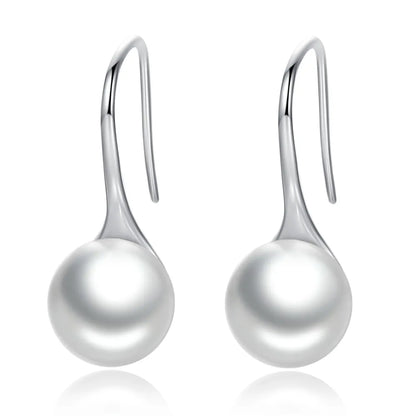 925 Sterling Silver Shell Pearl Shining Zircon Stud Earrings