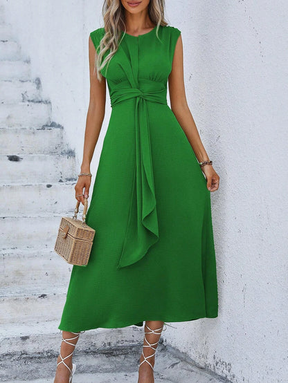 Sleeveless Front Thin Straps Midi Dress