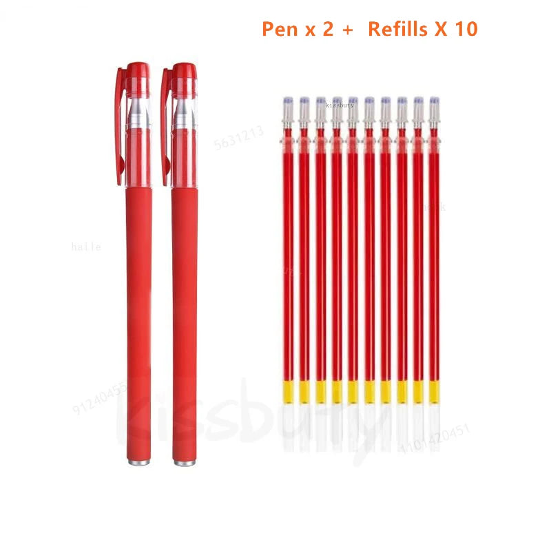 10/12/20/22Pcs Gel Pen Black/Blue ink 0.38/0.5/0.7mm Stationery