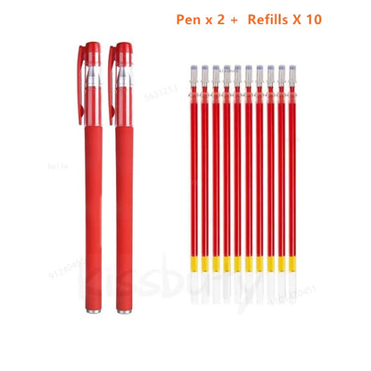 10/12/20/22Pcs Gel Pen Black/Blue ink 0.38/0.5/0.7mm Stationery