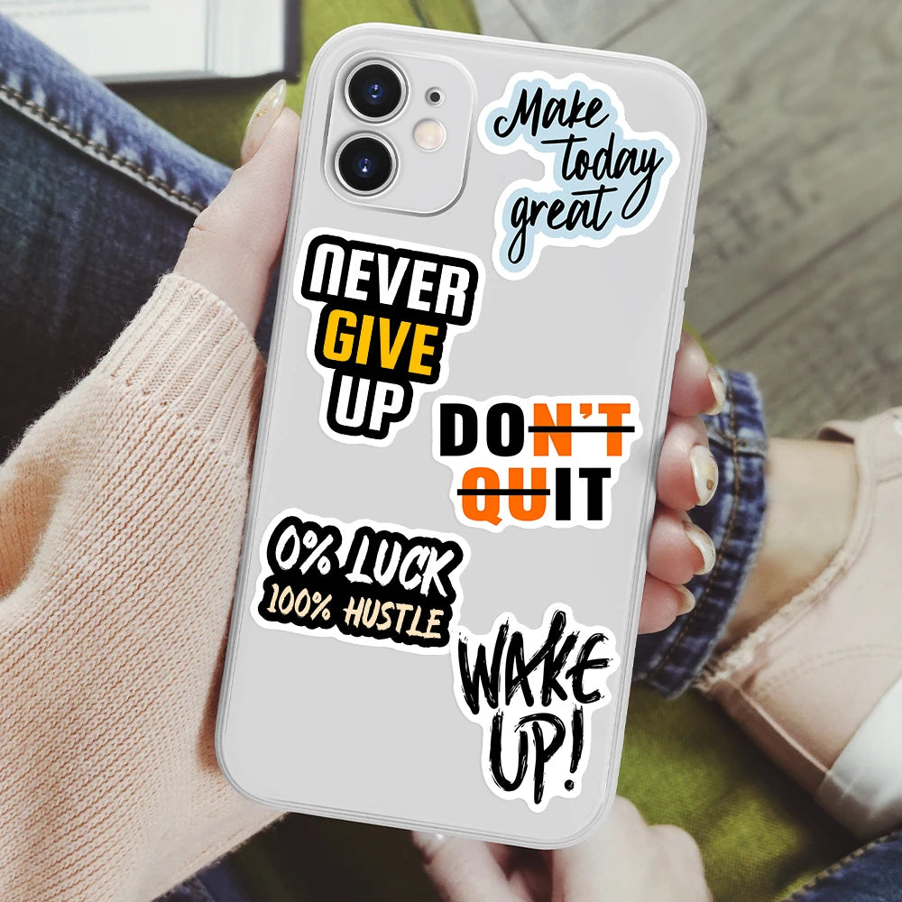 Inspirational Phrases Stickers Positive Mindset Energy DIY Gift Decal for Laptop Phone Scrapbook