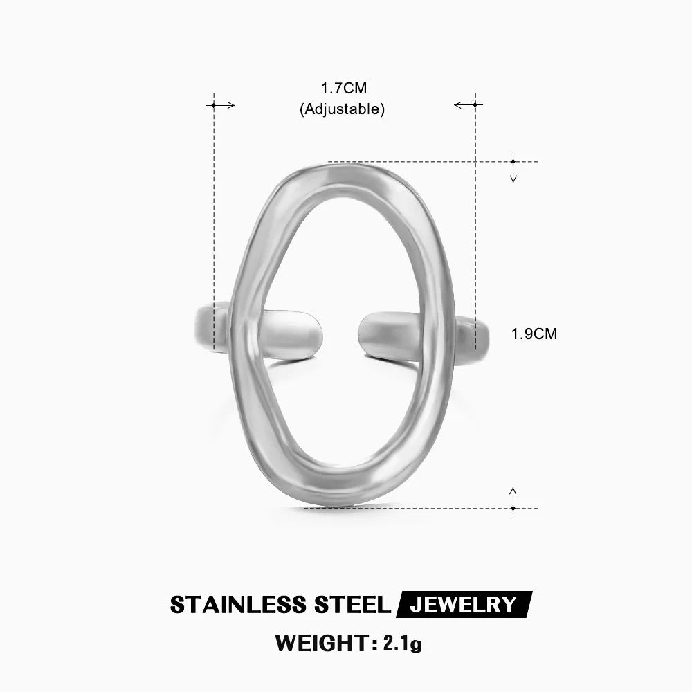 Gold Stainless Steel Heart Metal Hollow Waterproof Rings
