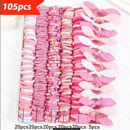 Bow High Elastic Hair Accessories Set No Hurt Hair Colorful Girls Hair Bands