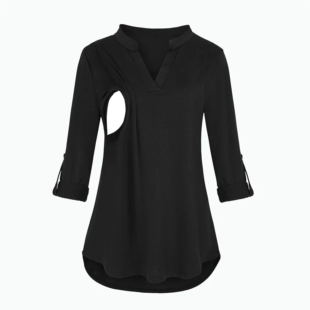Maternity Breastfeeding T-shirt  Long Sleeve Pregnant